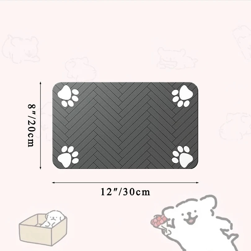 Pet Placemat for Food and Water Bowl, with Waterproof Rubber Backing, Quick Dry Water Mat for Dog Cat