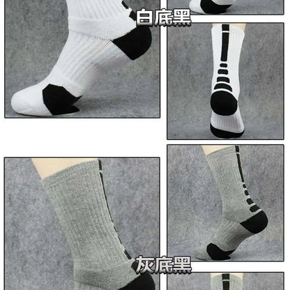men‘s Fitness Running Bike Cycling Hiking White Black Sport Socks Outdoor Basketball Football Soccer Compression Sock Calcetines