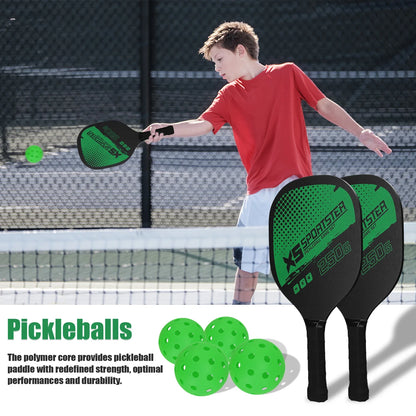 Elite Paddle Set: 2 Rackets & 4 Pickleballs Included