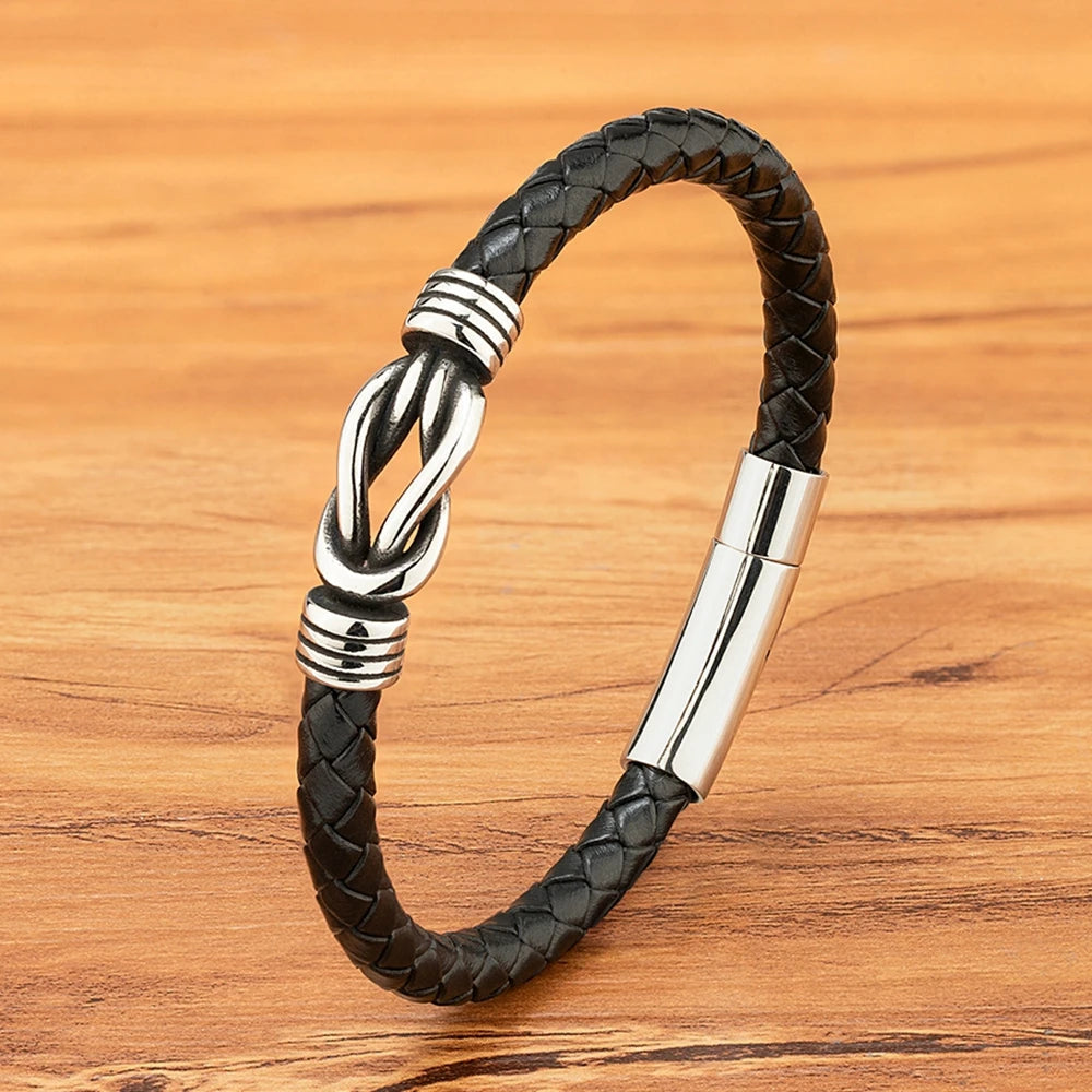XQNI Hand-Woven Leather Football Bracelet