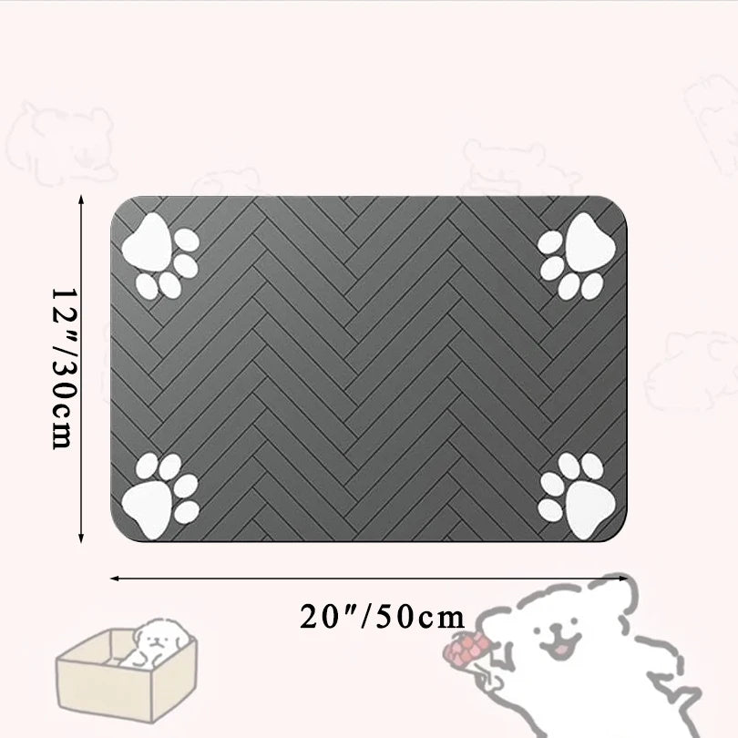 Pet Placemat for Food and Water Bowl, with Waterproof Rubber Backing, Quick Dry Water Mat for Dog Cat