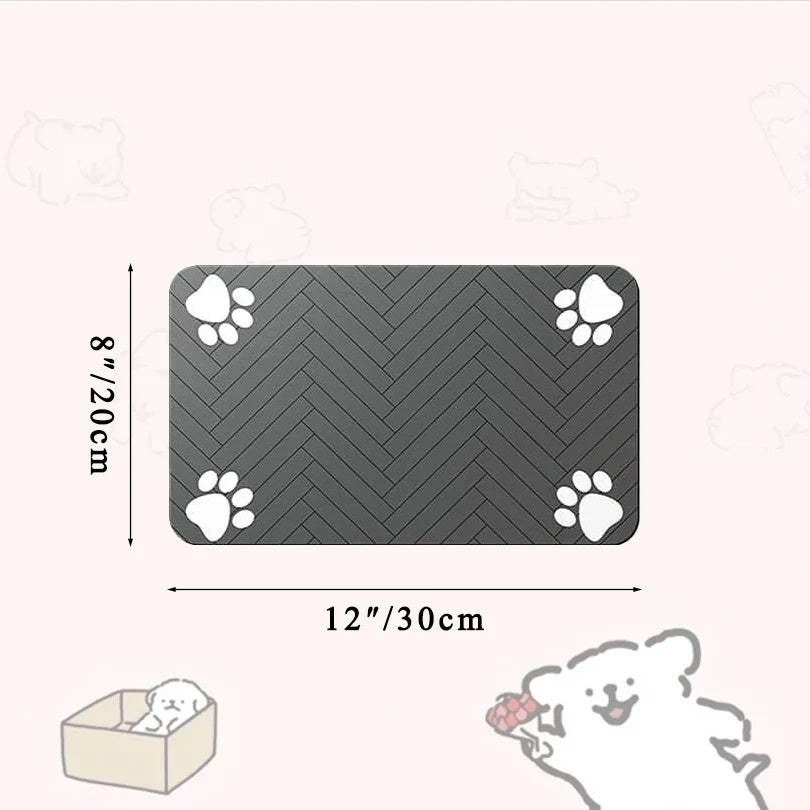 Pet Placemat for Food and Water Bowl, with Waterproof Rubber Backing, Quick Dry Water Mat for Dog Cat