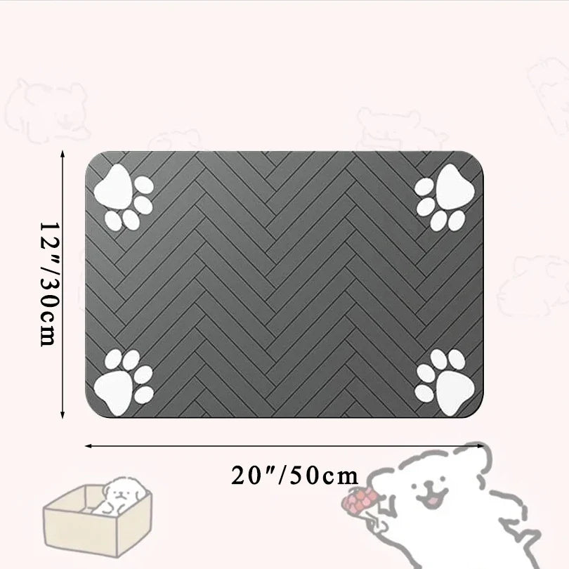Pet Placemat for Food and Water Bowl, with Waterproof Rubber Backing, Quick Dry Water Mat for Dog Cat