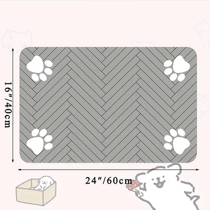 Pet Placemat for Food and Water Bowl, with Waterproof Rubber Backing, Quick Dry Water Mat for Dog Cat