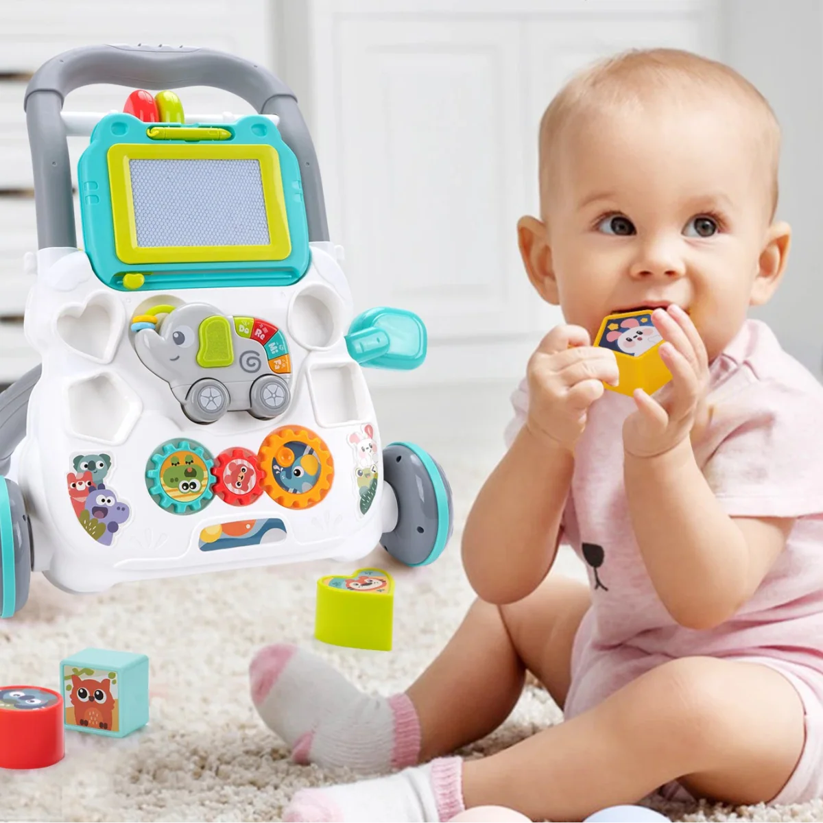 Baby Push Walker – Musical Toddler Learning Walker with Drawing Board